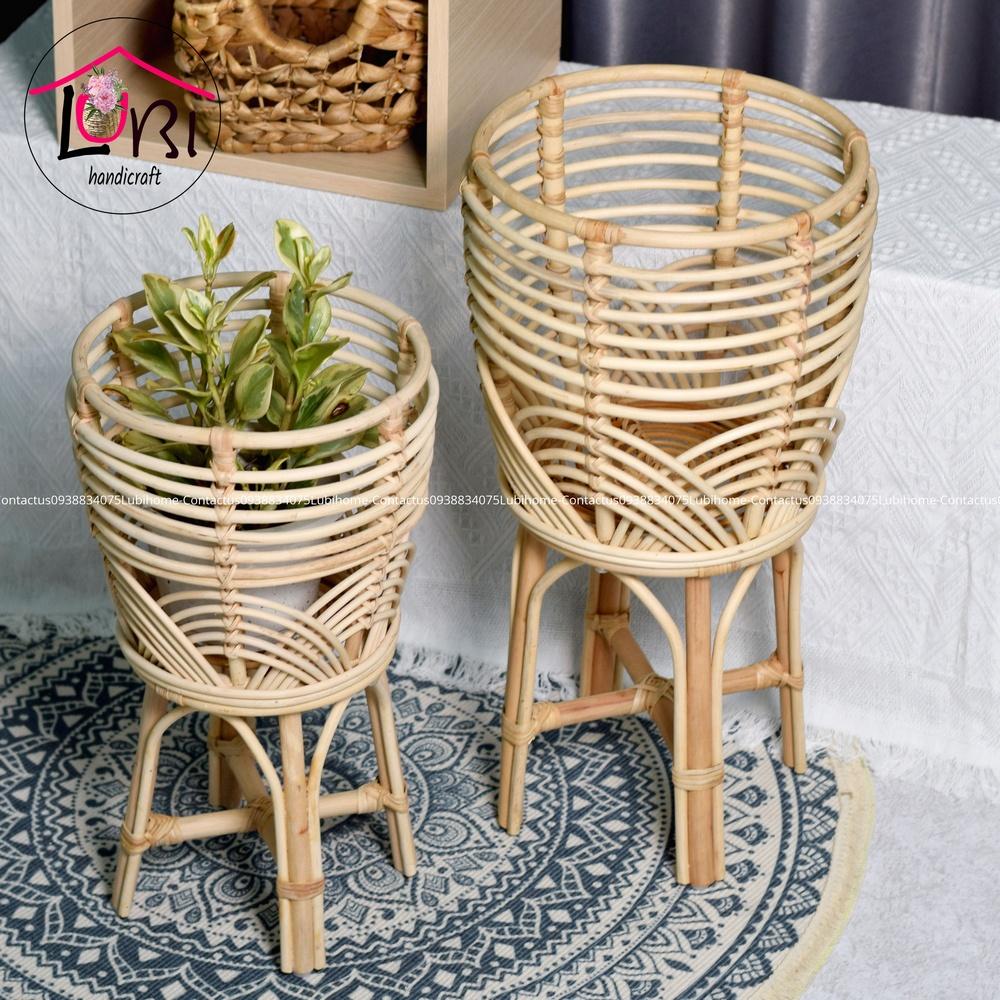 Lubihandicraft - Stand mây (chậu) đựng cây cảnh cao cấp - sang trọng, mộc mạc