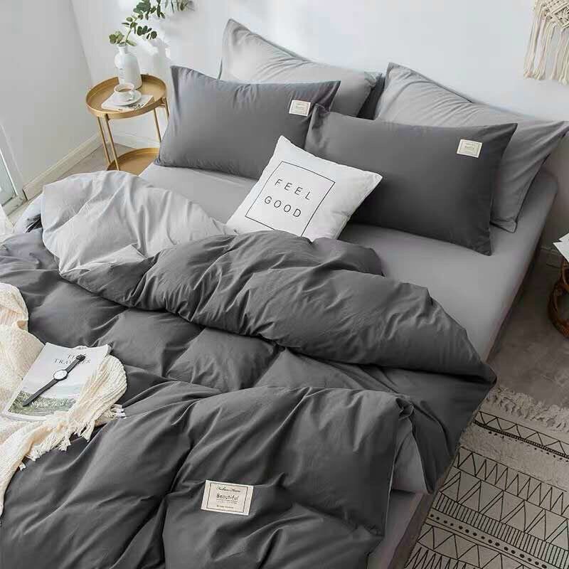 Bộ Chăn Ga Cotton Tici Cao Cấp Phong Cách Hàn Quốc Đủ Size Đủ Màu Full Set CÓ VỎ CHĂN - Ko Vỏ Ôm