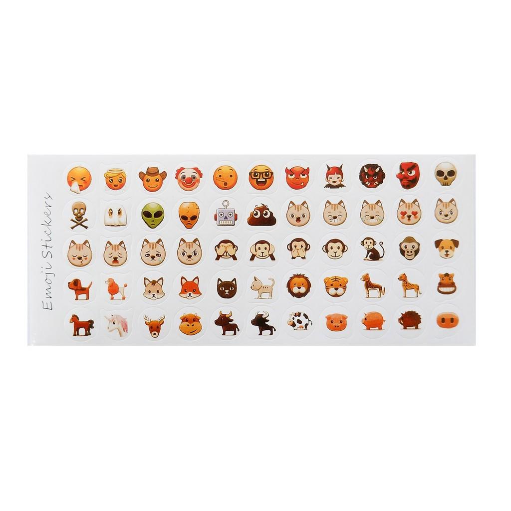 Bộ 12 Tấm Nhãn Dán Sticker Trang Trí Emoji Stickers