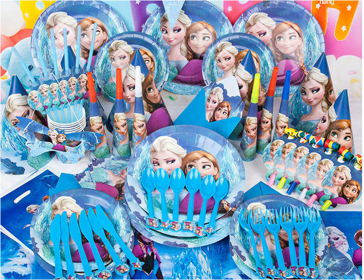 Sét trang trí sinh nhật 16 món  đầy đủ cho bé gái chủ đề công chúa ELSA
