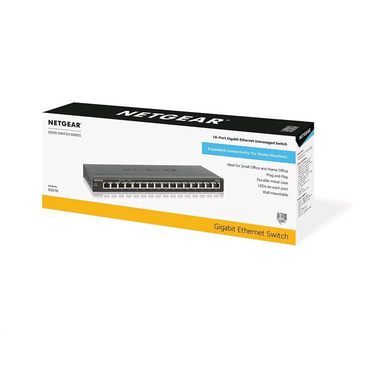 Bộ Chia Mạng Để Bàn 16 Cổng 10/100/1000M Gigabit Ethernet Unmanaged Switch Netgear GS316 - Hàng Chính Hãng