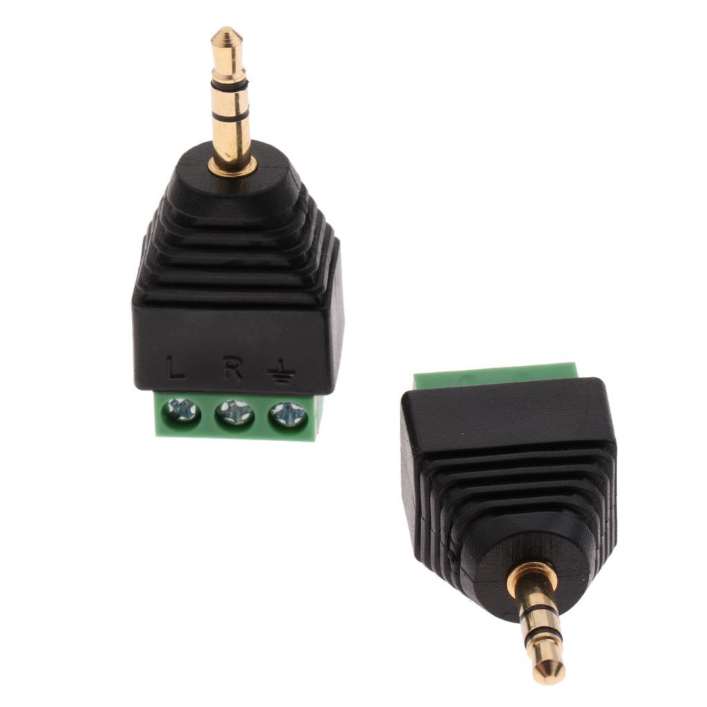 2.5mm Stereo Male Plug To AV Screw Video Terminal AV Cable Connector Adapter