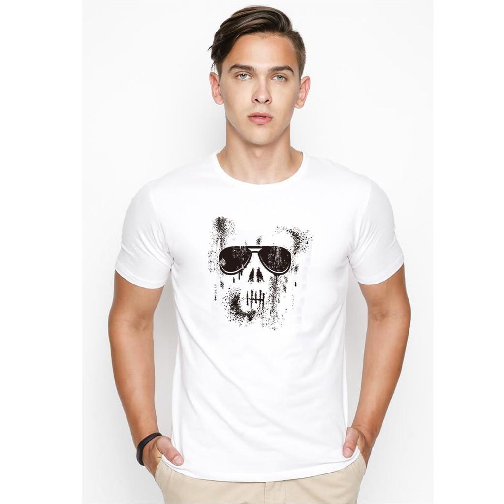 Áo thun nam in hình đầu lâu Hàn Quốc vải dày mịn TEE19S129