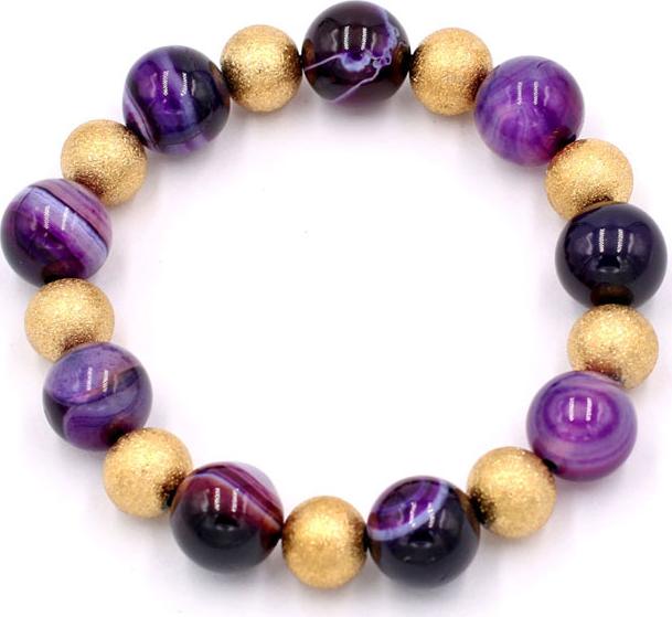 Vòng tay chuỗi hạt - thạch anh tím sọc 12 ly VTAISHVM1 - hợp mệnh Hỏa, mệnh Thổ