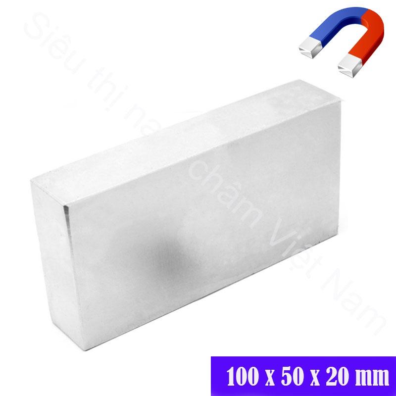 Nam châm trắng 100x50x20mm, nam châm đất hiếm siêu mạnh