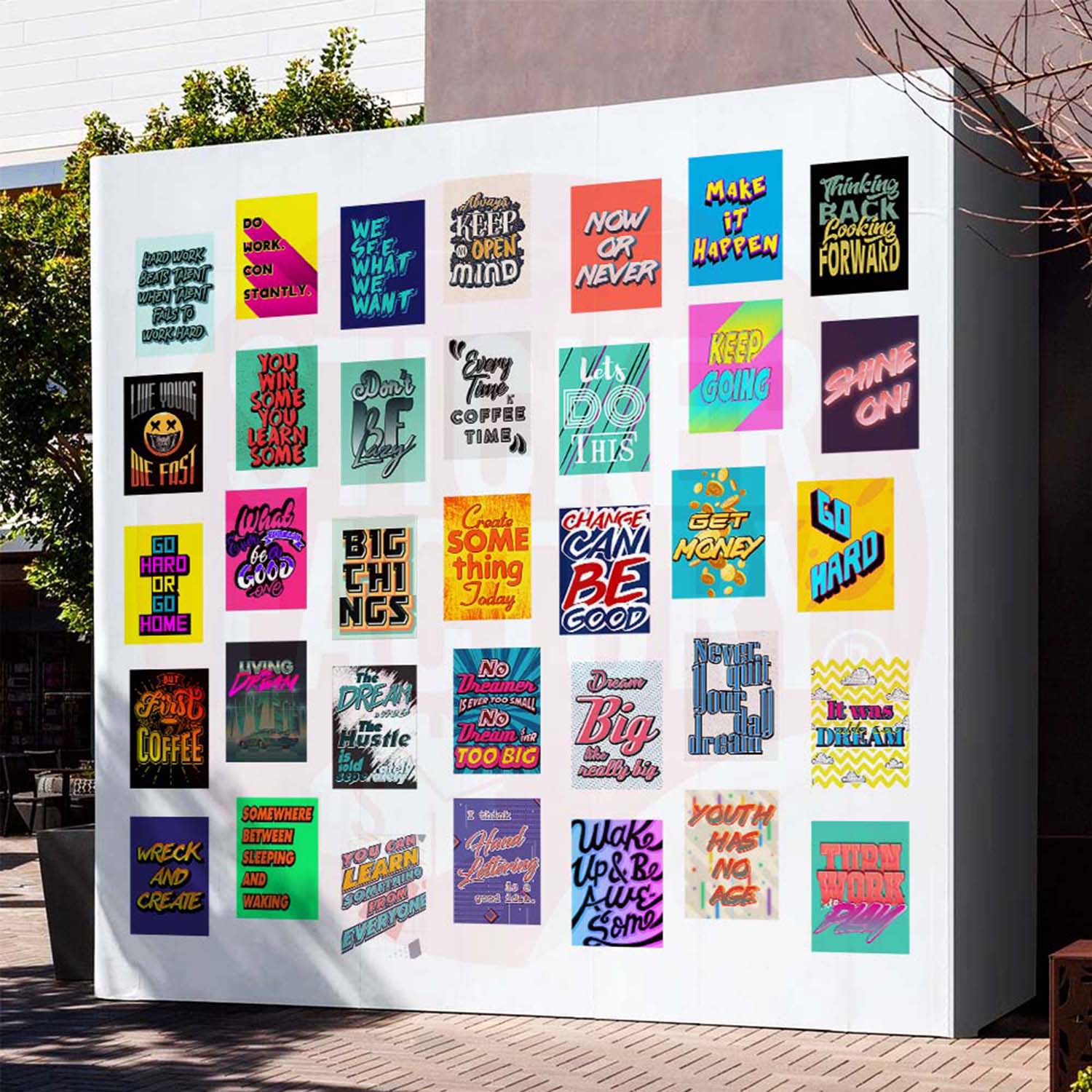 TYPOGRAPHY - Set 50 Poster A4 dán tường trang trí decor quán nhà cửa - STICKER FACTORY