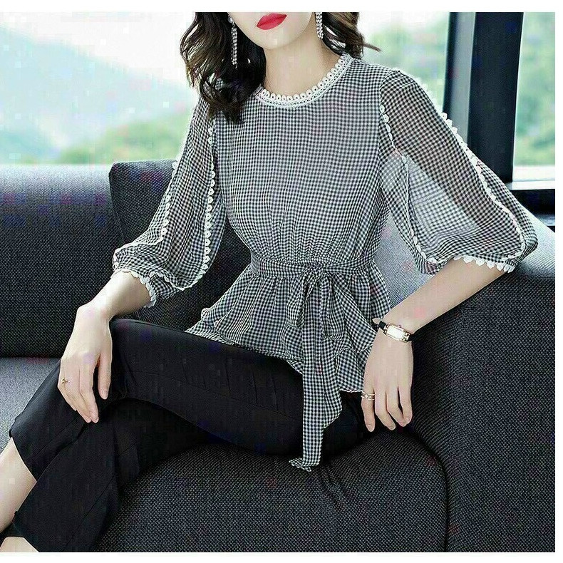 Set bộ áo ren lụa quần ống rộng sang chảnh NT4507