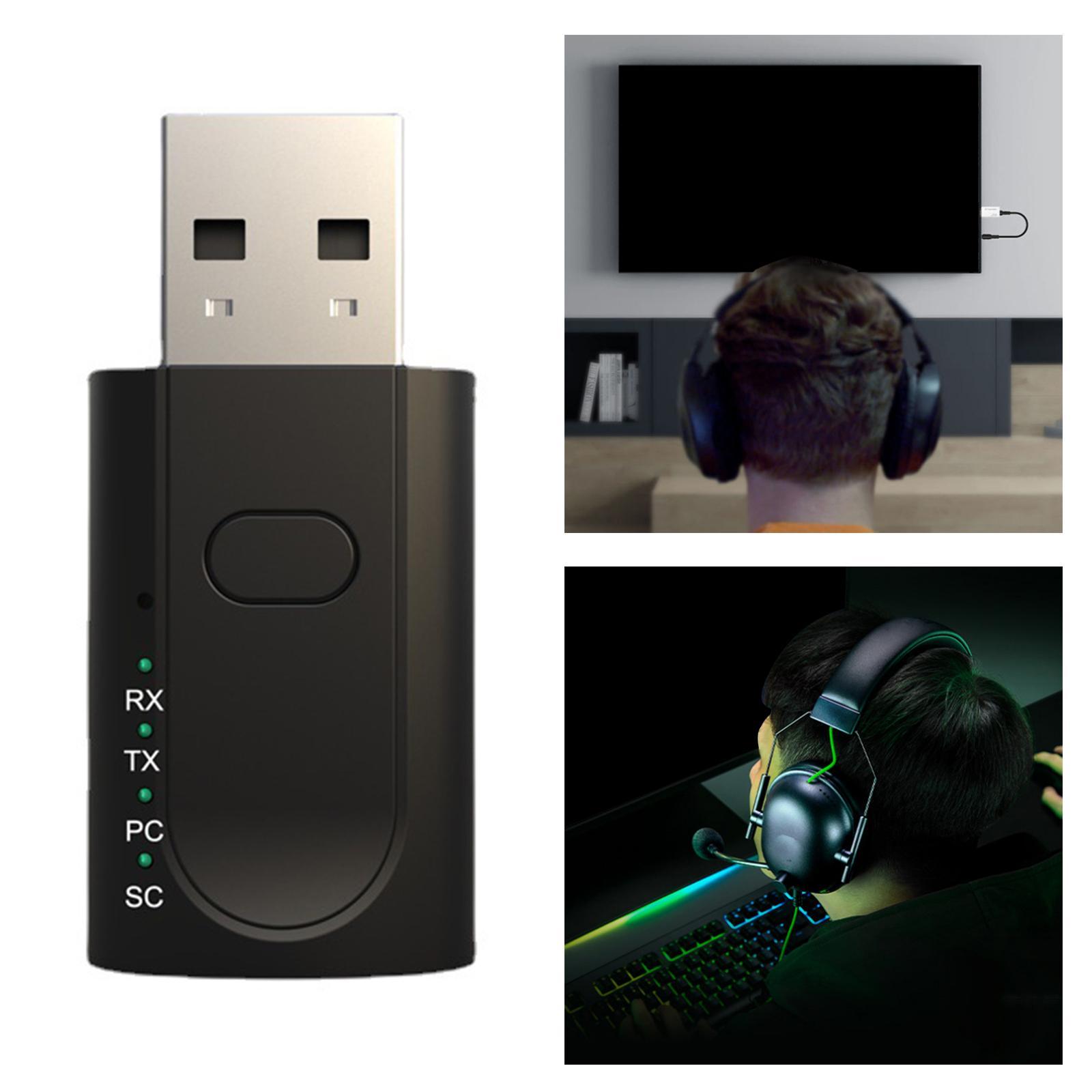 USB Bluetooth 5.1 Receiver 3.5mm AUX for Headphones PC