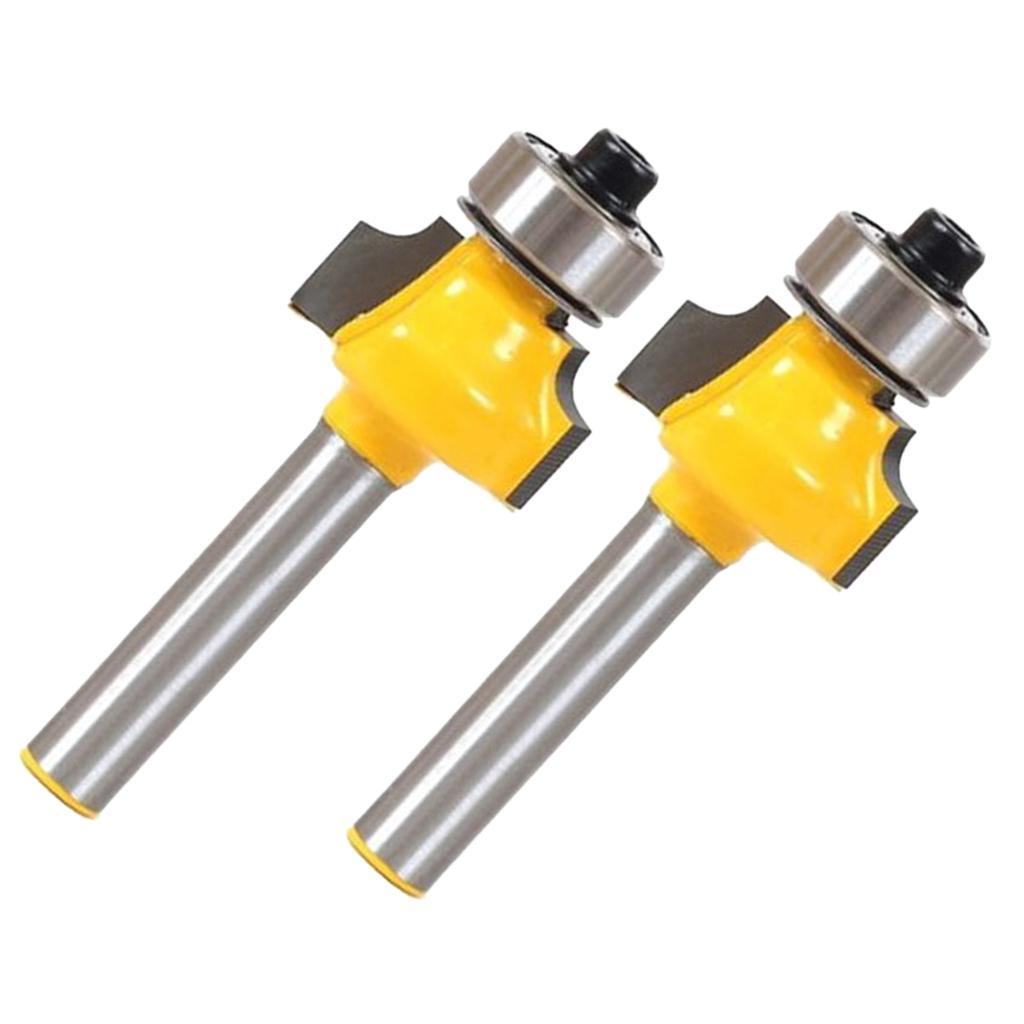 2x Round Over Edging Router Bit 1/4" Shank 1/8" Radius 52mm Long Woodworking