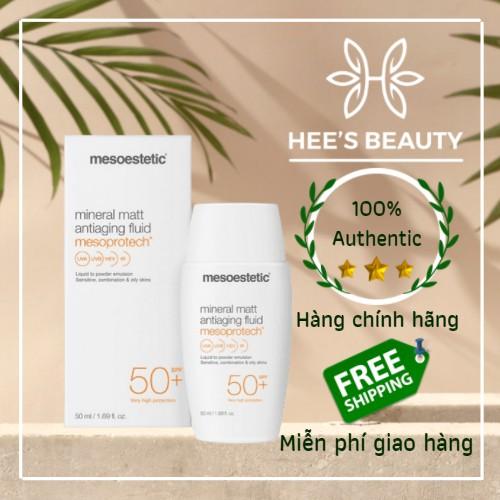 Kem chống nắng thế hệ mới Mesoestetic Mineral Matt Antiaging Fluid Mesoprotech SPF 50+ (50ml)