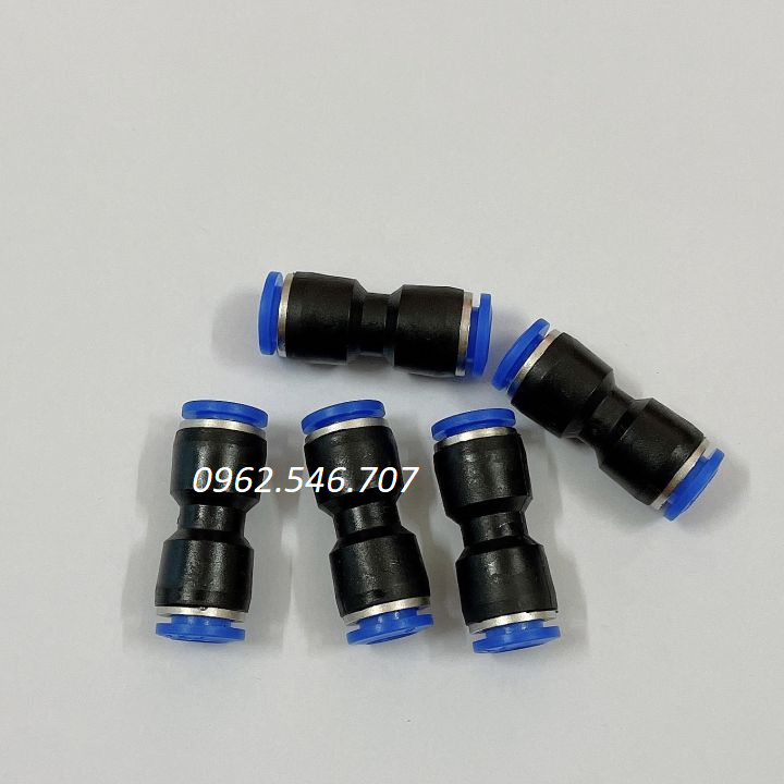 2 - 5 - 10 - 20 Cút đầu nối nhanh ống nhựa thẳng PU8 - Dây hơi đường kính 8mm