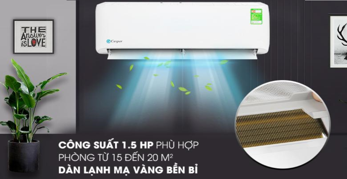 Máy lạnh Casper 1 chiều Inverter 1.5HP GC-12IS33 2022- Hàng chính hãng (Chỉ giao HCM)