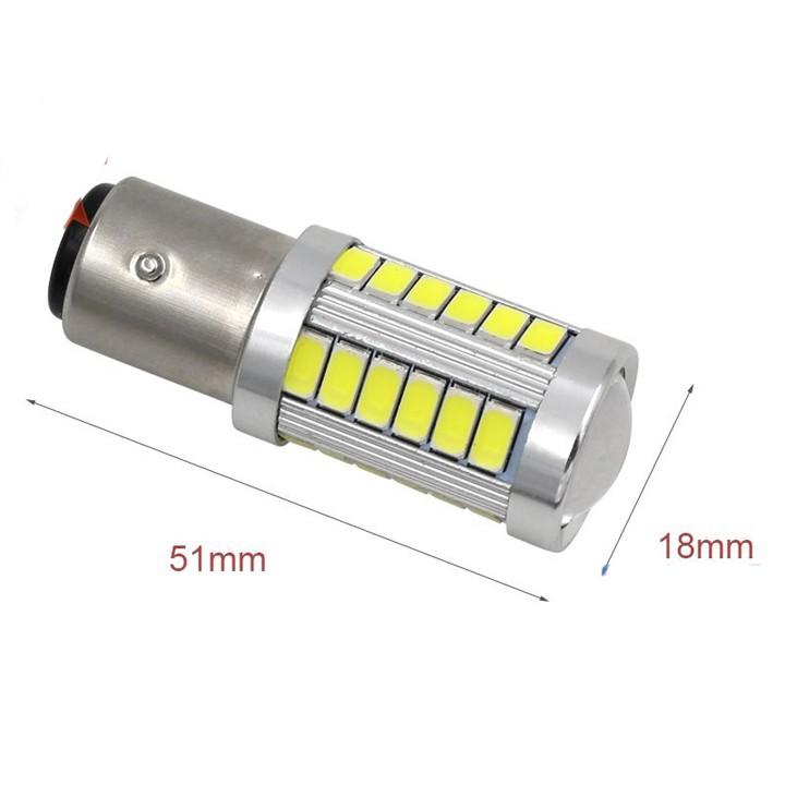 Bộ 02 bóng đèn lùi đèn sương mù cho ô tô Led 33SMD chân 1157 ánh sáng trắng