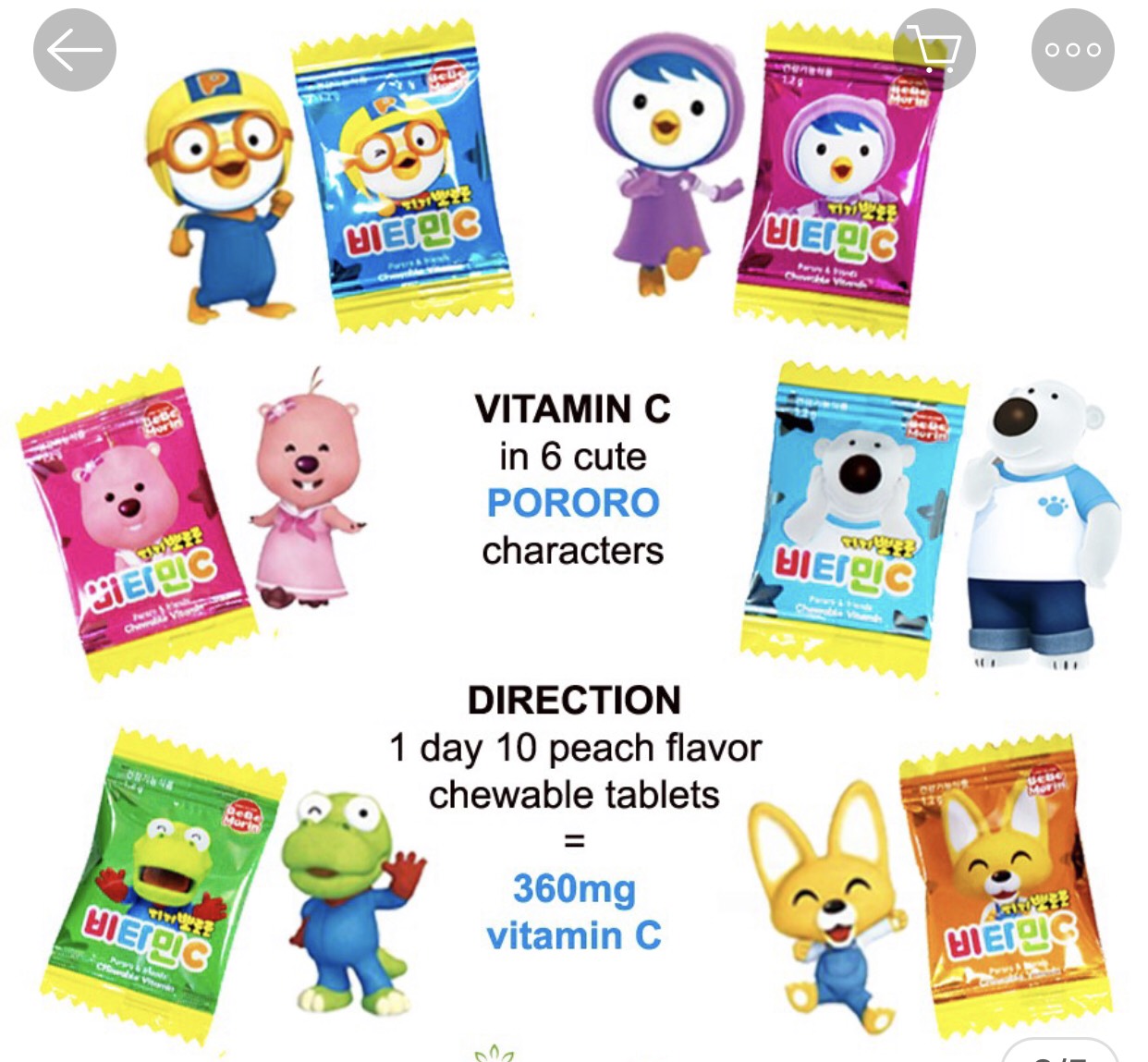 Kẹo Pororo Multi VtmC&amp;D Hương Đào Gói 60gr