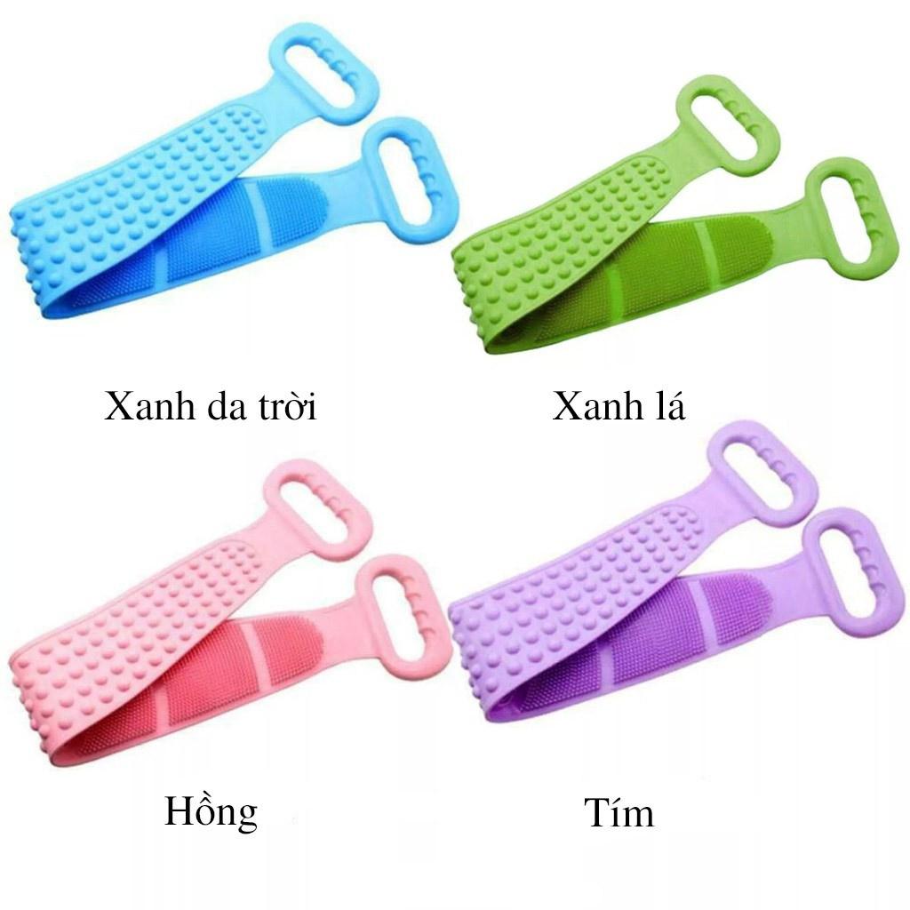 Dây đai chà kì cọ lưng 2 mặt đa Năng bằng silicon kỳ cọ massage tẩy da chết