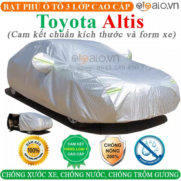 Bạt Phủ Ô Tô Toyota Altis Cao Cấp 3 Lớp Chống Nắng Nóng Chống Nước Chống xước | OTOALO