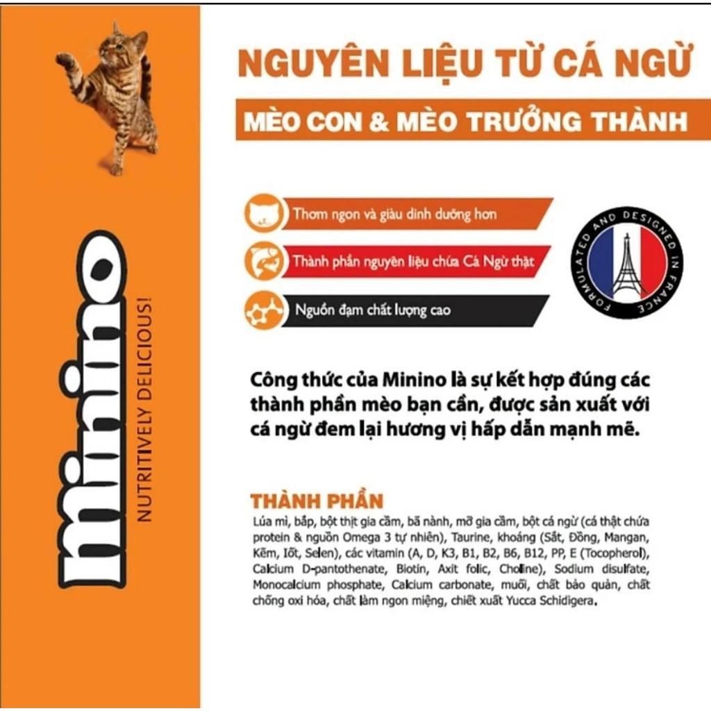 Thức ăn cho mèo con &amp; mèo trưởng thành Minino Tuna Flavored vị cá ngừ THÙNG 6 gói 1.3kg