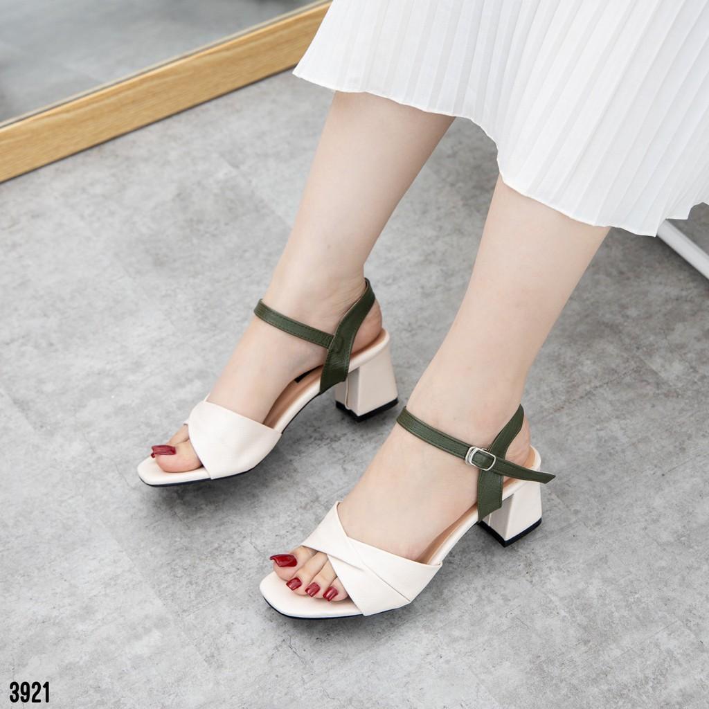 GIÀY CAO GÓT NỮ MWC - CAO GÓT ĐẾ VUÔNG CAO 5CM - CAO GÓT HỞ MŨI - SANDAL CAO GÓT VINTAGE - NUCG- 3921