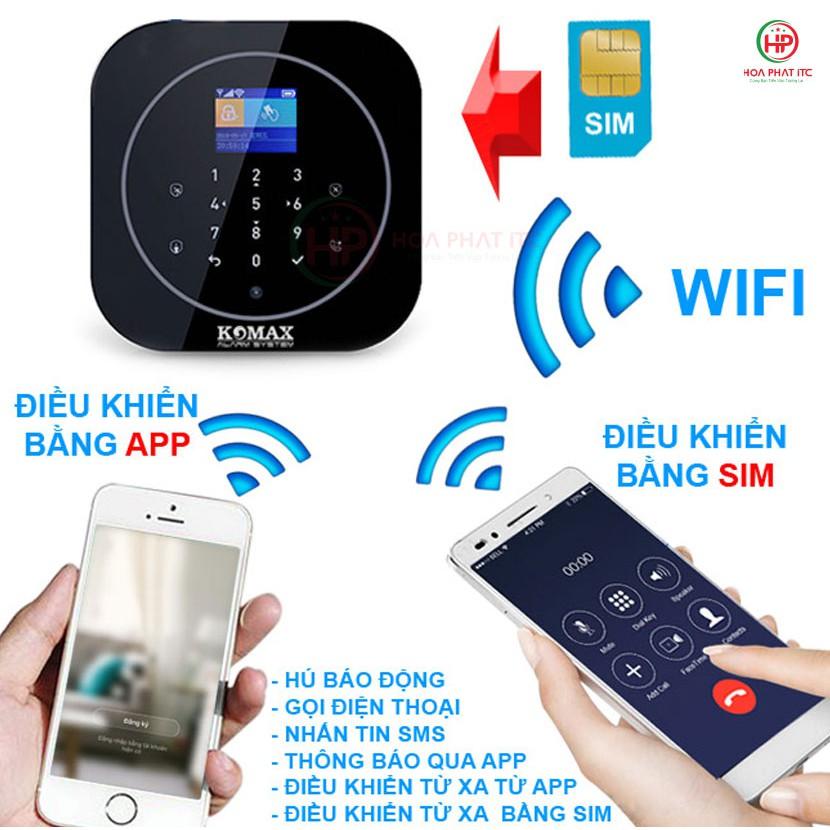 Komax KM-G20 - Bộ chống trộm trung tâm dùng sim và wifi, Báo trộm qua điện thoại, gọi điện, nhắn tin - Hàng chính hãng