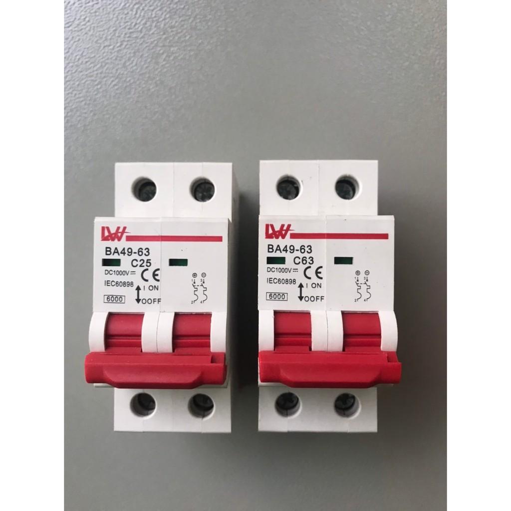 Át 1 chiều DC 25A,63A 1000V Bộ ngắt mạch CB DC 1000V