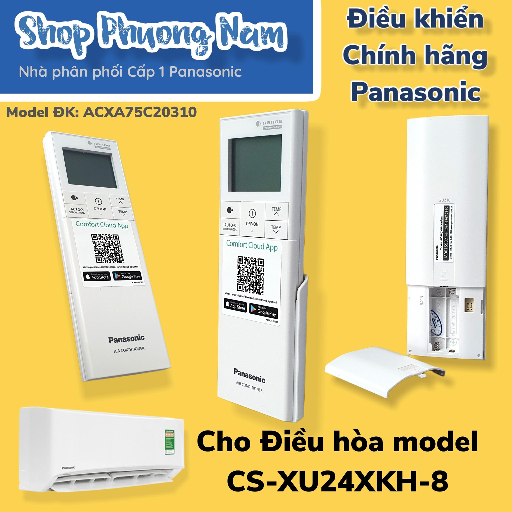 Điều khiển chính hãng cho điều hòa Panasonic model CS-XU24XKH-8