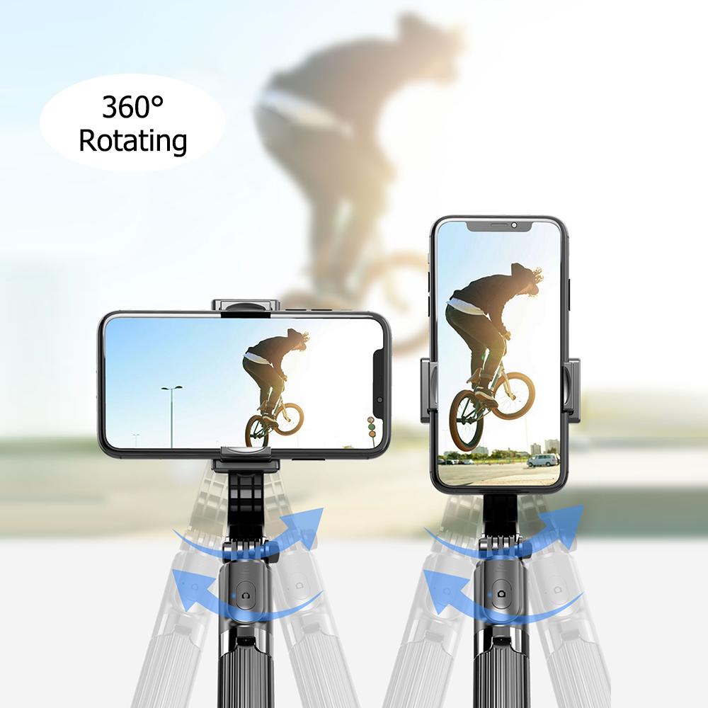 3 in 1 Phone Gimbal Stabilizer Selfie Stick Tripod 86cm 5-Section with Remote Shutter Phone Clamp Smart Rotatable