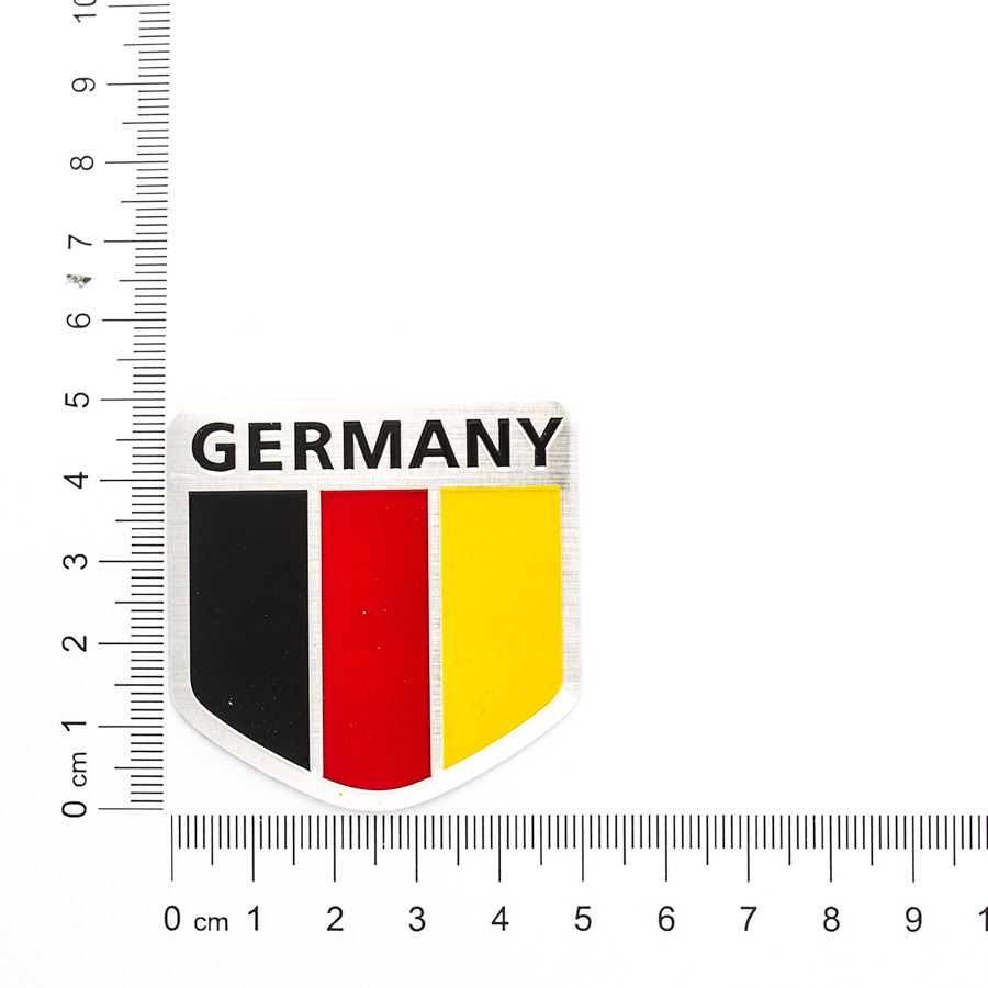 Sticker hình dán metal cờ Đức - miếng lẻ - Hình khiên 5x5cm
