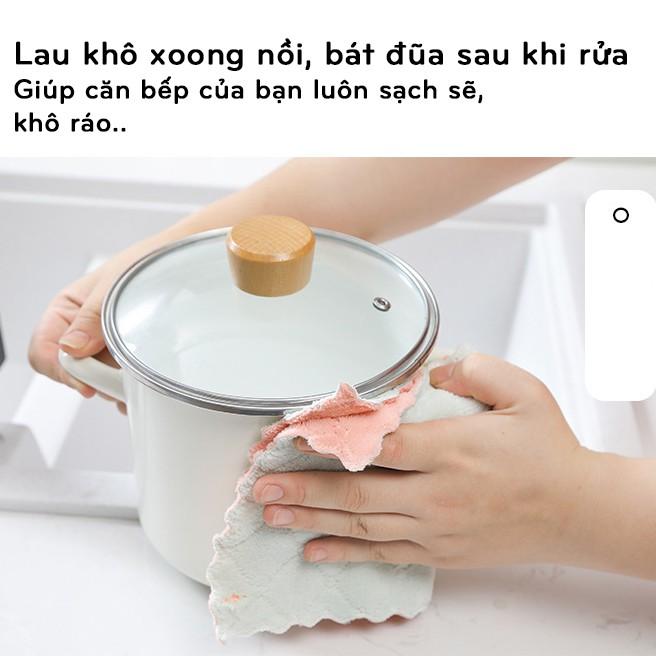 Khăn lau bếp đa năng Tienich247 - sợi bông mềm mịn, không phai màu, không xù lông, thấm hút cực tốt