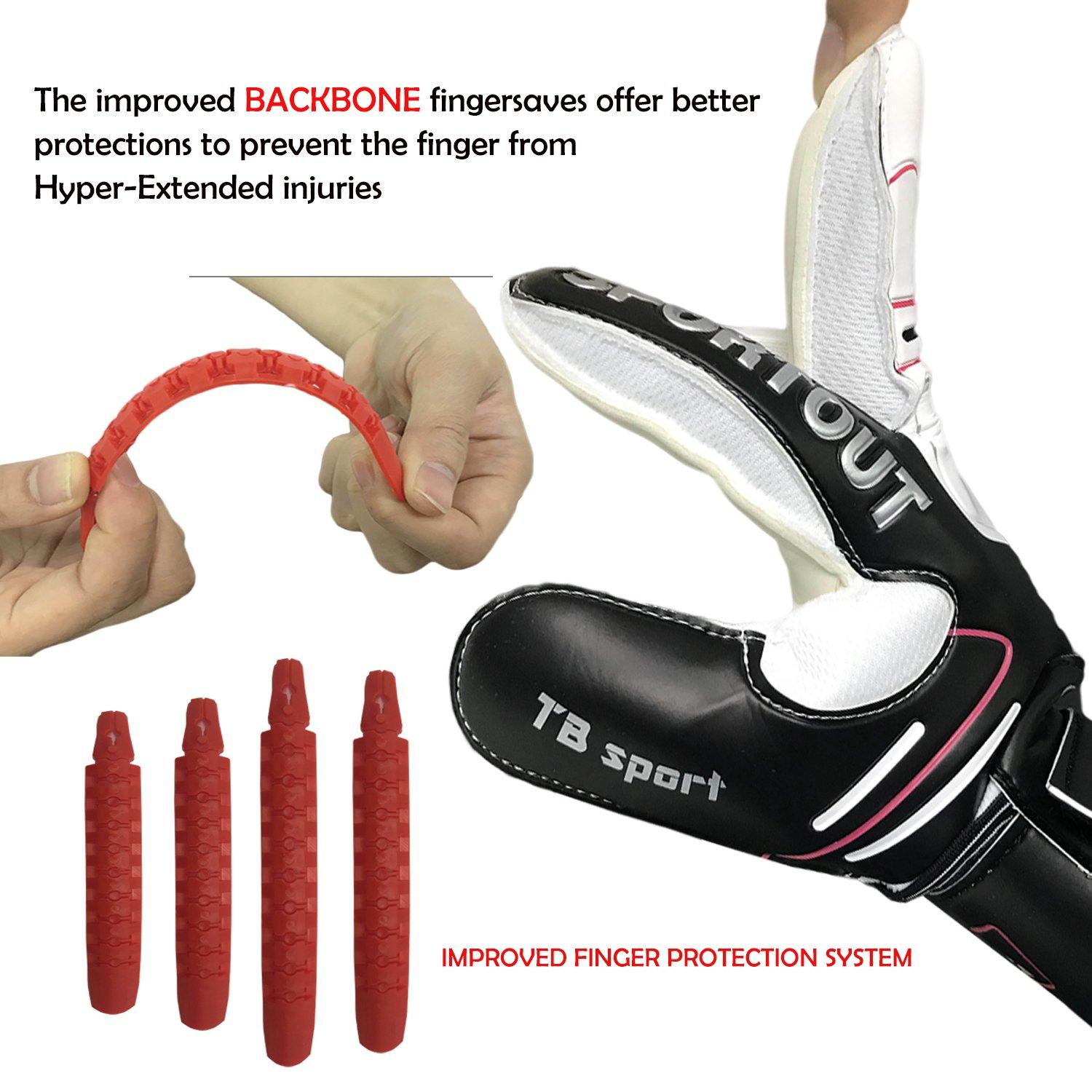 Găng tay thủ môn cho thanh niên và người lớn, bảo vệ ngón tay chắc chắn