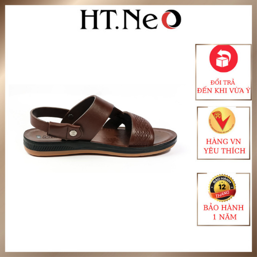 Sandal nam đế cao - Sandal nam HT.NEO da bò siêu xịn, in dập 5g, kiểu dáng cực đẹp, đế cao su non rất êm chân SD29