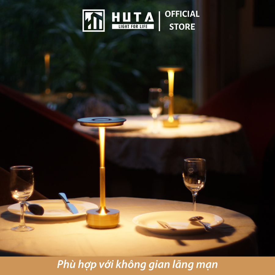 Đèn Led Quầy Bar Bàn Ăn Nhà Hàng HUTA AL4 Cảm Ứng Tích Điện USB Điều Chỉnh Ánh Sáng Vàng Trang Trí Quán Cà Phê Đèn Ngủ