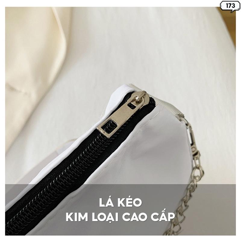 Túi Xách Nữ Da Pu Cao Cấp Size 23 Có Quai Đeo Vai Thời Trang Màu Trắng Đen 173