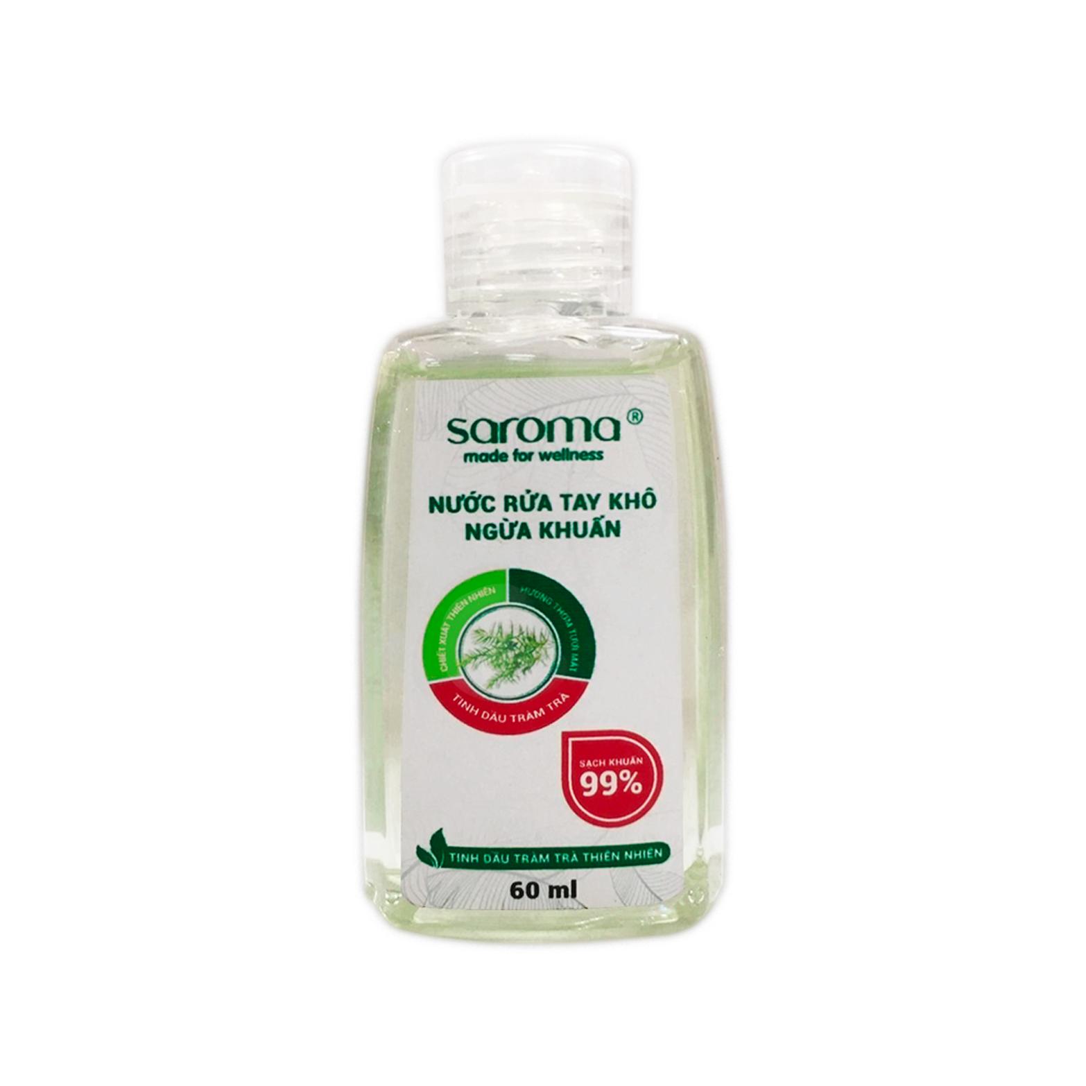 NƯỚC RỬA TAY KHÔ NGỪA KHUẨN SAROMA 60ML