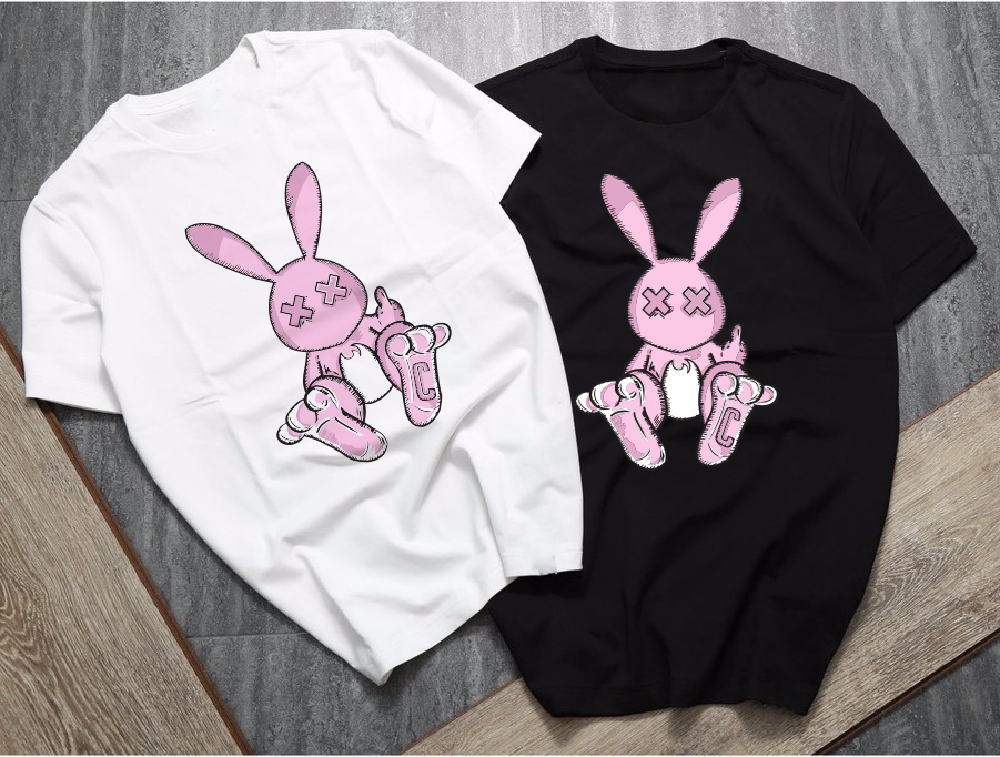 Áo thun tay ngắn cổ tròn hình BadRabbit cực chất dễ thương