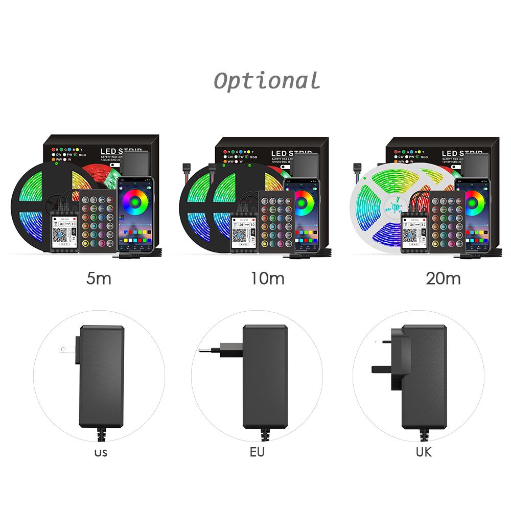 Dải đèn led thông minh RGB 16,4ft thay đổi màu 5050 điểu khiển bằng app và nút bấm