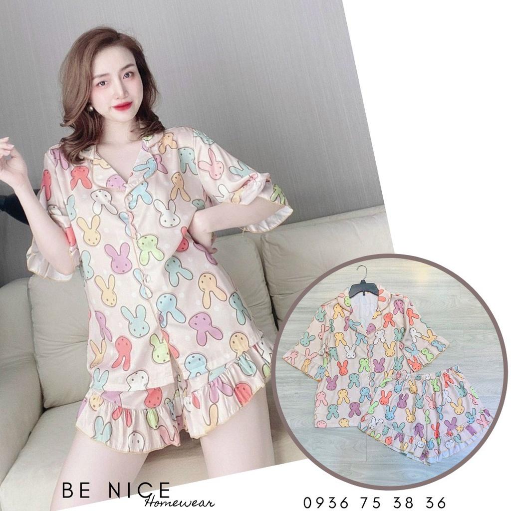 Set pijama lụa Be Nice Homewear phối bèo lạ mắt nhiều họa tiết xinh xắn