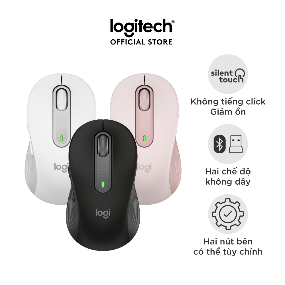 Hình ảnh Chuột không dây bluetooth Logitech Signature M650 - Dành cho tay có kích cỡ từ nhỏ tới trung bình, Cuộn SmartWheel, giảm ồn, các nút bên có thể tùy chỉnh - Hàng chính hãng