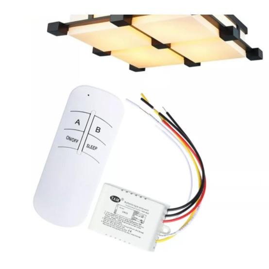 Công tắc đèn không dây 2 kênh điều khiển từ xa bằng remote RF 315MHz