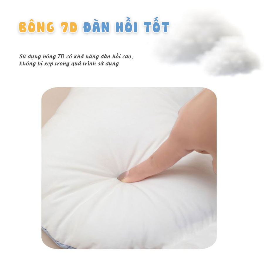 Gối Chữ U Cho Bé Sơ Sinh Chống Giật Mình Chống Bẹp Đầu Có Dây Rút Điều Chỉnh Bafaby Kids - 305