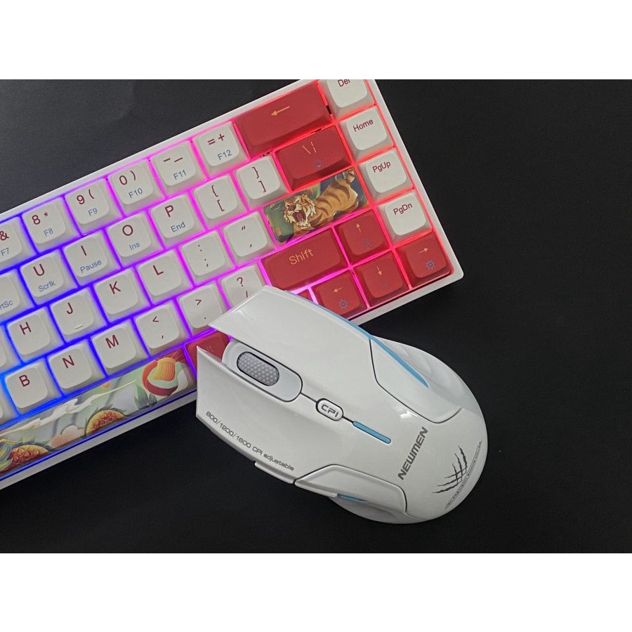 Chuột không dây Newmen E500,kết nối 2.4Ghz,1600DPI,công thái học đối xứng,tuỳ chỉnh trọng lượng -Hàng Chính Hãng, bảo hành 24 tháng