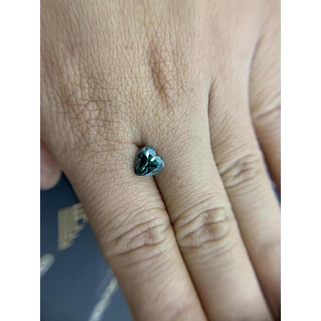 (Size 4 - 7.5 ly) Kim cương nhân tạo Mỹ Moissanite, cắt tạo hình trái tim chuẩn kim cương, nước D, độ sạch FL