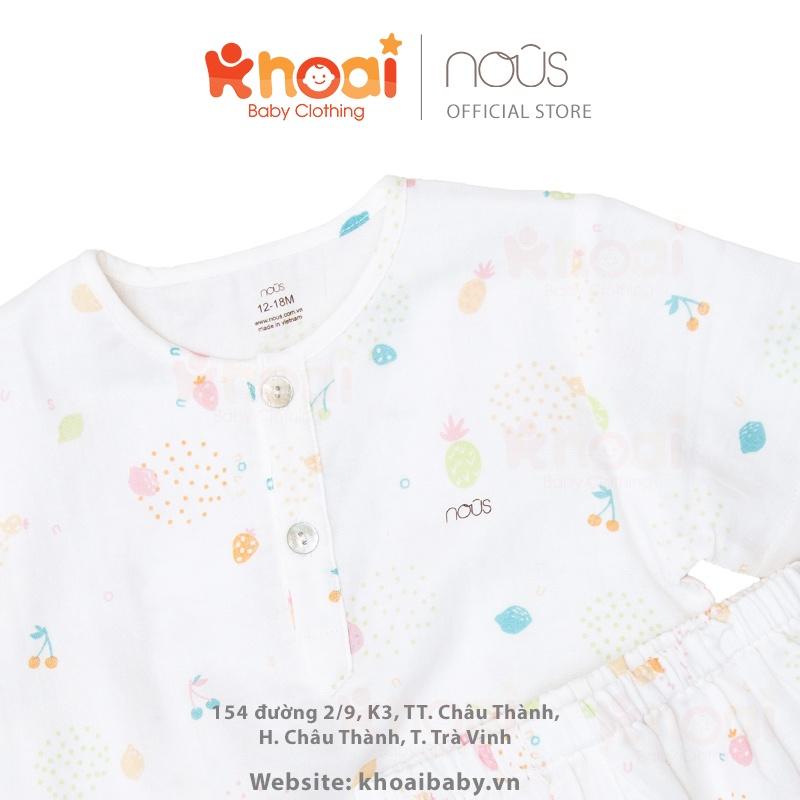 Bộ cộc Nous xô trắng dứa cherry vàng - Chất liệu Nu Xô 100% cotton thiên nhiên