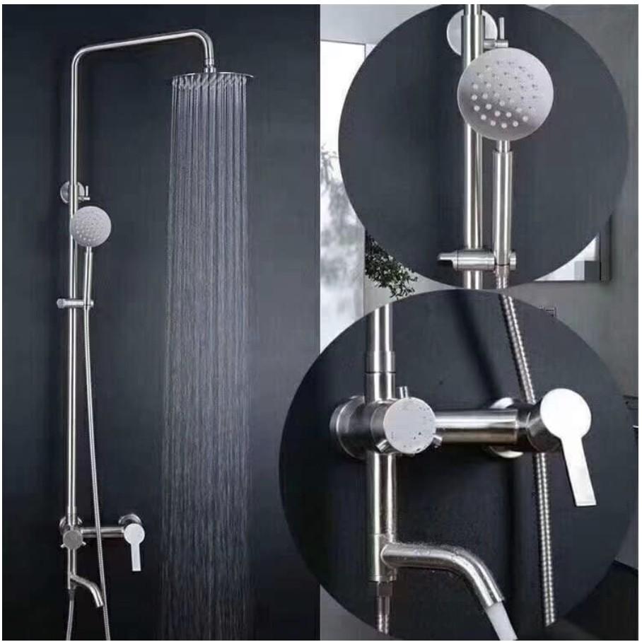 Sen tắm đứng nóng lạnh tròn inox 304