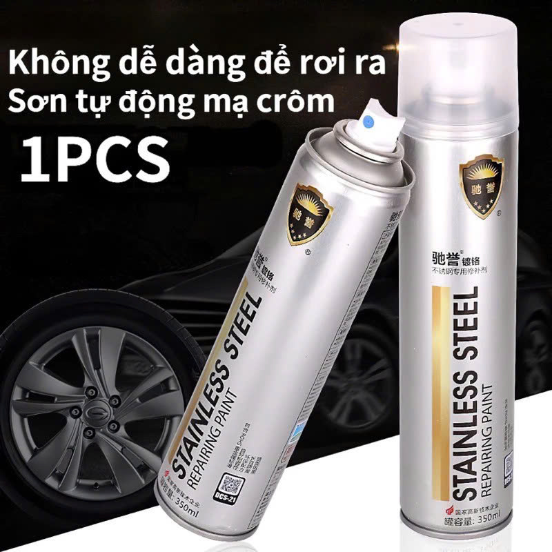 Sơn Xịt Mạ Inox Crom – Siêu Bóng Chịu Nhiệt Cao, Dùng Cho Bô Xe, Động Cơ, Chống Rỉ Sét