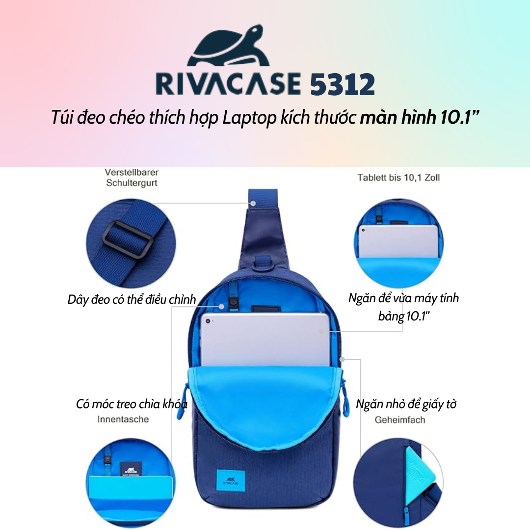 Túi Đeo Chéo Thắt Lưng RIVACASE 5312 - Bảo Hành 24 Tháng - Hàng Chính Hãng