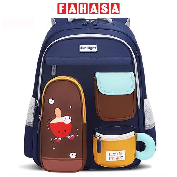 Ba Lô Chống Gù - Sun Eight 22328 - Màu Xanh Navy + Nâu