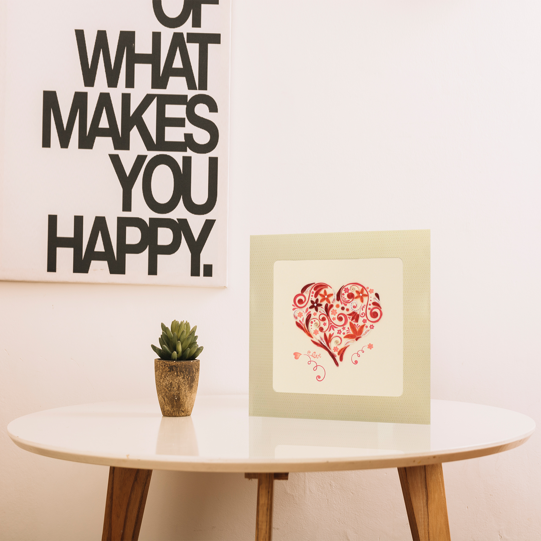 Thiệp Handmade - Thiệp Trái tim tình yêu nghệ thuật giấy xoắn - Tặng Kèm Khung Giấy Để Bàn - Thiệp chúc mừng sinh nhật, kỷ niệm, tình yêu, cảm ơn...