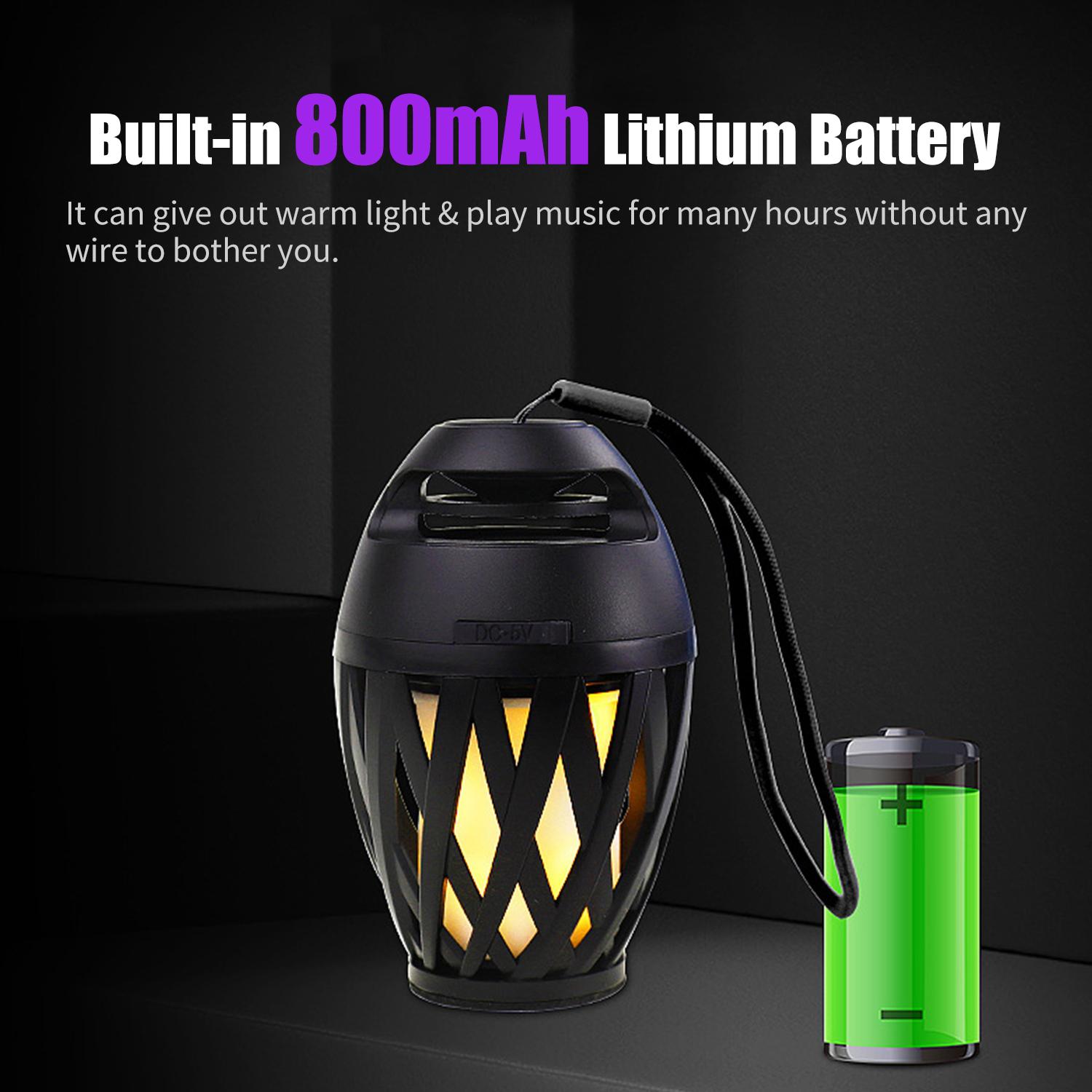 Loa bluetooth di động có dây treo rảnh tay, chất âm trầm, đèn LED ngọn lửa