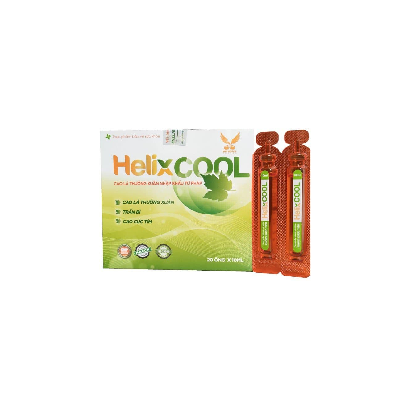 Siro ống hỗ trợ giảm ho, sổ mũi Helix Cool (Hộp 20 ống x 10ml)