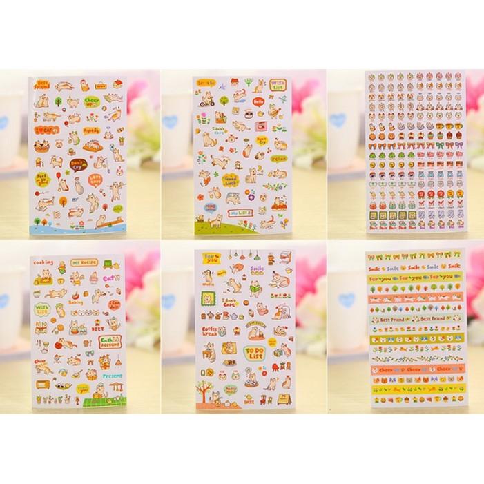 Set 6 tấm Sticker dán hình mẫu mới - siêu đẹp